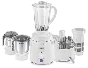Sujata Multimix Juicer Mixer Grinder|900 Watts Double Ball Bearing Motor|22000 RPM|Non-Stop 90 Mins Running|3 Jars including 1750ml Blender with Coconut Milk Extractor,1000ml, 500ml Jar| (White)