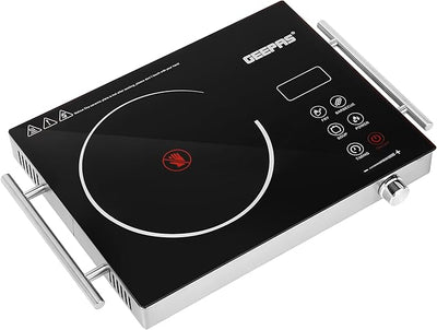 Geepas 4 Digit LED Display 2000W Digital Infrared Cooker GIC6920|Elegant Design, Fireproof material, Stainless steel body| Overheat protection, over current protection, high & low voltage protection