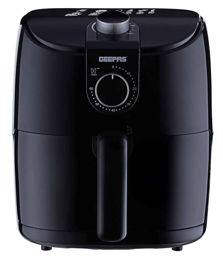 Geepas Air Fryer-GAF37555ID/4.0 L Pot, Non-Stick Coating, with Vortex Frying Technology/Multiple Function,1-60 Min Timer,Temperature 60-200 Degree Celsius/1500W, 2 Years Warranty, Black