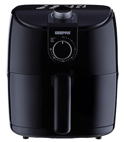 Geepas Air Fryer-GAF37555ID/4.0 L Pot, Non-Stick Coating, with Vortex Frying Technology/Multiple Function,1-60 Min Timer,Temperature 60-200 Degree Celsius/1500W, 2 Years Warranty, Black