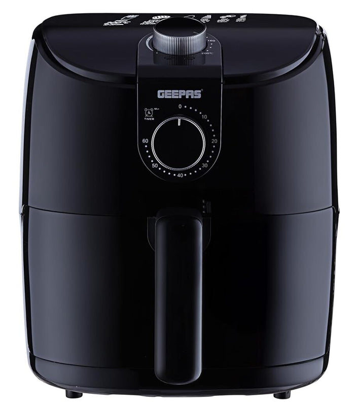 Geepas Air Fryer-GAF37555ID/4.0 L Pot, Non-Stick Coating, with Vortex Frying Technology/Multiple Function,1-60 Min Timer,Temperature 60-200 Degree Celsius/1500W, 2 Years Warranty, Black