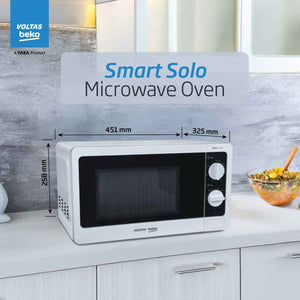 Voltas Beko 20 L 700 W Smart Solo Microwave Oven (MS20MPW10, White)