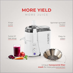 Sujata Multimix Juicer Mixer Grinder|900 Watts Double Ball Bearing Motor|22000 RPM|Non-Stop 90 Mins Running|3 Jars including 1750ml Blender with Coconut Milk Extractor,1000ml, 500ml Jar| (White)
