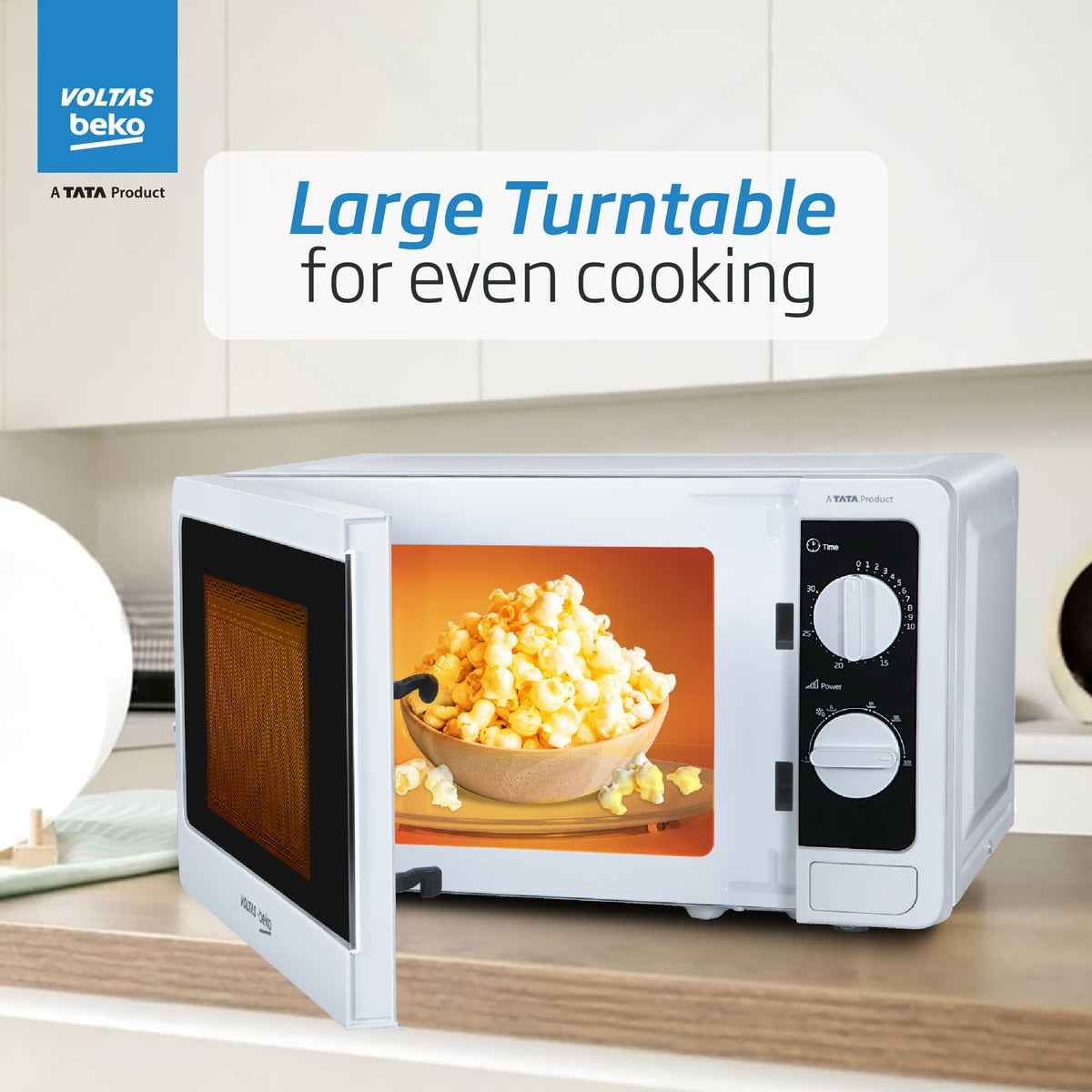 Voltas Beko 20 L 700 W Smart Solo Microwave Oven (MS20MPW10, White)