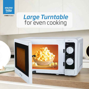 Voltas Beko 20 L 700 W Smart Solo Microwave Oven (MS20MPW10, White)