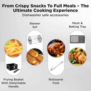 Havells Avanza Multi Function Air Fryer Oven 15L|1700W|Digital Touch Control|14 Pre-Sets|Aerocrisp Technology|Includes Skewer Set,Rotisserie Fork,Mesh,Baking Tray|2Yr Door Step Warranty by Havells