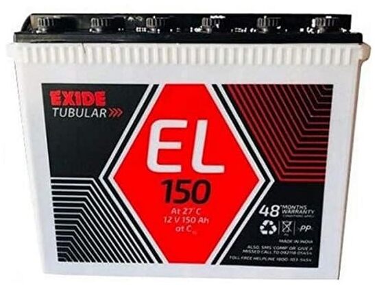 Exide 6EL150 150Ah Tubular Inverter Battery