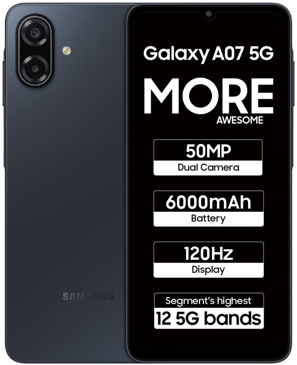 Samsung Galaxy A07 5G (Black, 128 GB) (6 GB RAM) - Oxygen The Digital Expert
