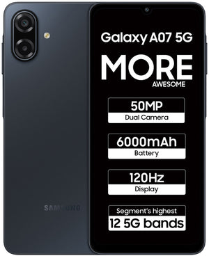 Samsung Galaxy A07 5G (Black, 128 GB) (6 GB RAM) - Oxygen The Digital Expert
