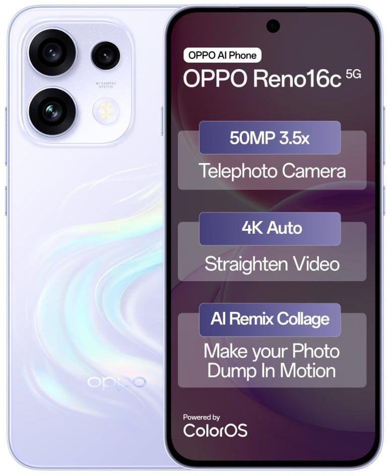 OPPO Reno16c 5G (Stellar Purple, 256 GB) (8 GB RAM)