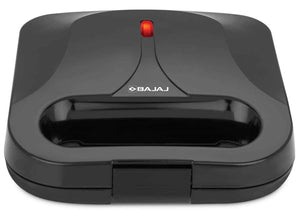 Bajaj SWX 5 800-Watt 2-Slice Sandwich Toaster | Non-Stick Coated Plates for Easy-to-Clean | Upright Compact Storage | Buckle Clips Lock | 2 Years Warranty | Black