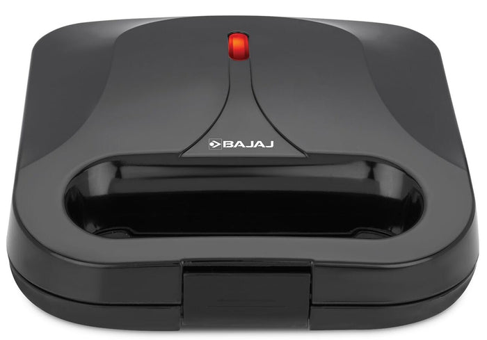 Bajaj SWX 5 800-Watt 2-Slice Sandwich Toaster | Non-Stick Coated Plates for Easy-to-Clean | Upright Compact Storage | Buckle Clips Lock | 2 Years Warranty | Black