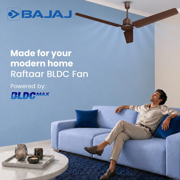 BAJAJ:CEILING FAN:RAFTAAR 1200MM BLDC COFFEE BROWN CF
