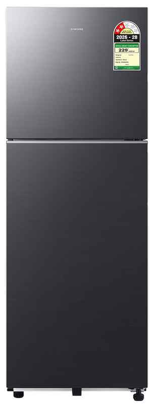 Samsung 236 L Frost Free Double Door Top Mount 2 Star Refrigerator (Black Caviar Matte, RT80H28U2FHL)
