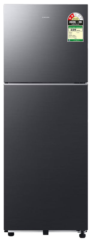 Samsung 236 L Frost Free Double Door Top Mount 2 Star Refrigerator (Black Caviar Matte, RT80H28U2FHL)