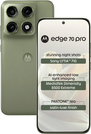 Motorola Edge 70 Pro (Satin-Luxe Pantone Tea Green, 8GB RAM, 256GB Storage)