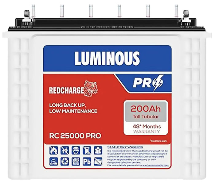 Luminous RC25000 Pro 200Ah Tubular Inverter Battery