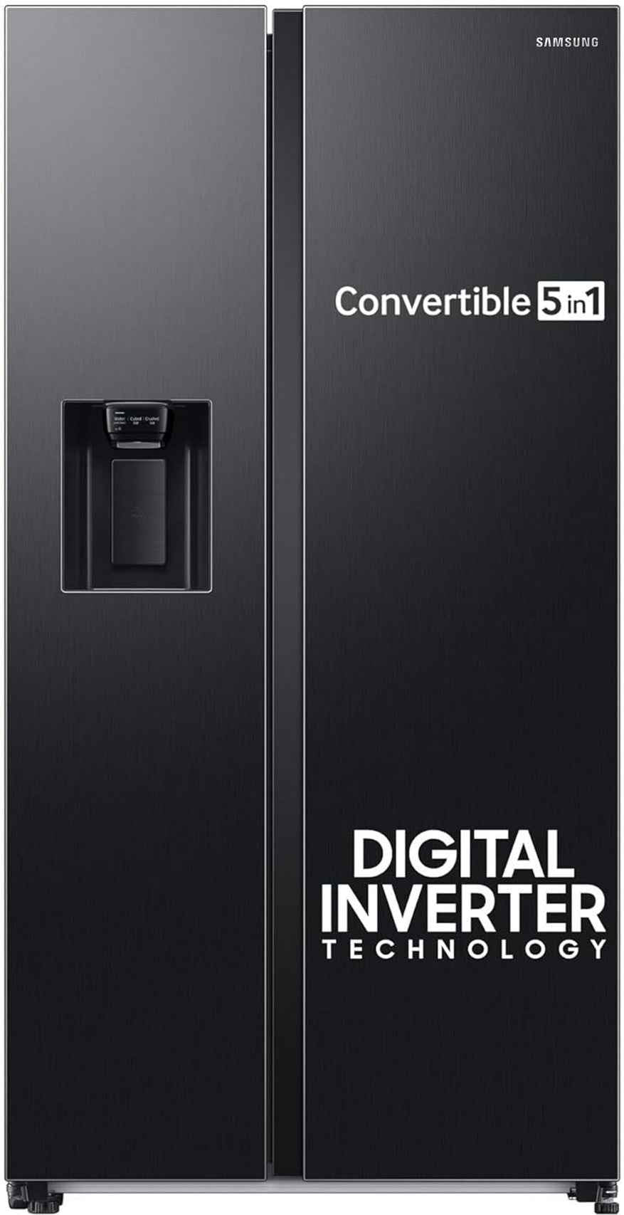 Samsung 633 L 3 Star Convertible 5in1 Side By Side Refrigerator (RS78CG8543B1HL,Black Matt)