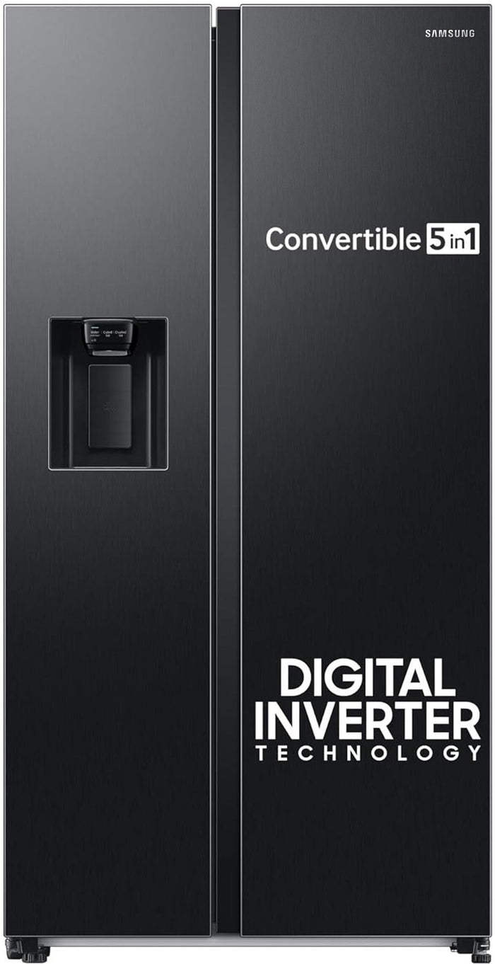 Samsung 633 L 3 Star Convertible 5in1 Side By Side Refrigerator (RS78CG8543B1HL,Black Matt)