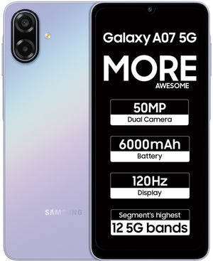 Samsung Galaxy A07 5G (Light Violet, 128 GB) (6 GB RAM) - Oxygen The Digital Expert