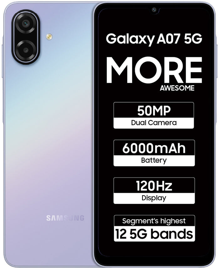 Samsung Galaxy A07 5G (Light Violet, 128 GB) (6 GB RAM)