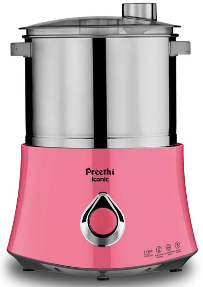 Preethi Iconic Table Top Wet Grinder, 2 L (Pink) with Bi-Directional Grinding Technology