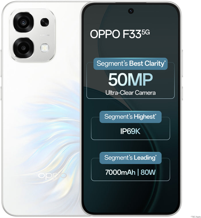 OPPO F33 5G (Pearl White, 128 GB) (8 GB RAM)