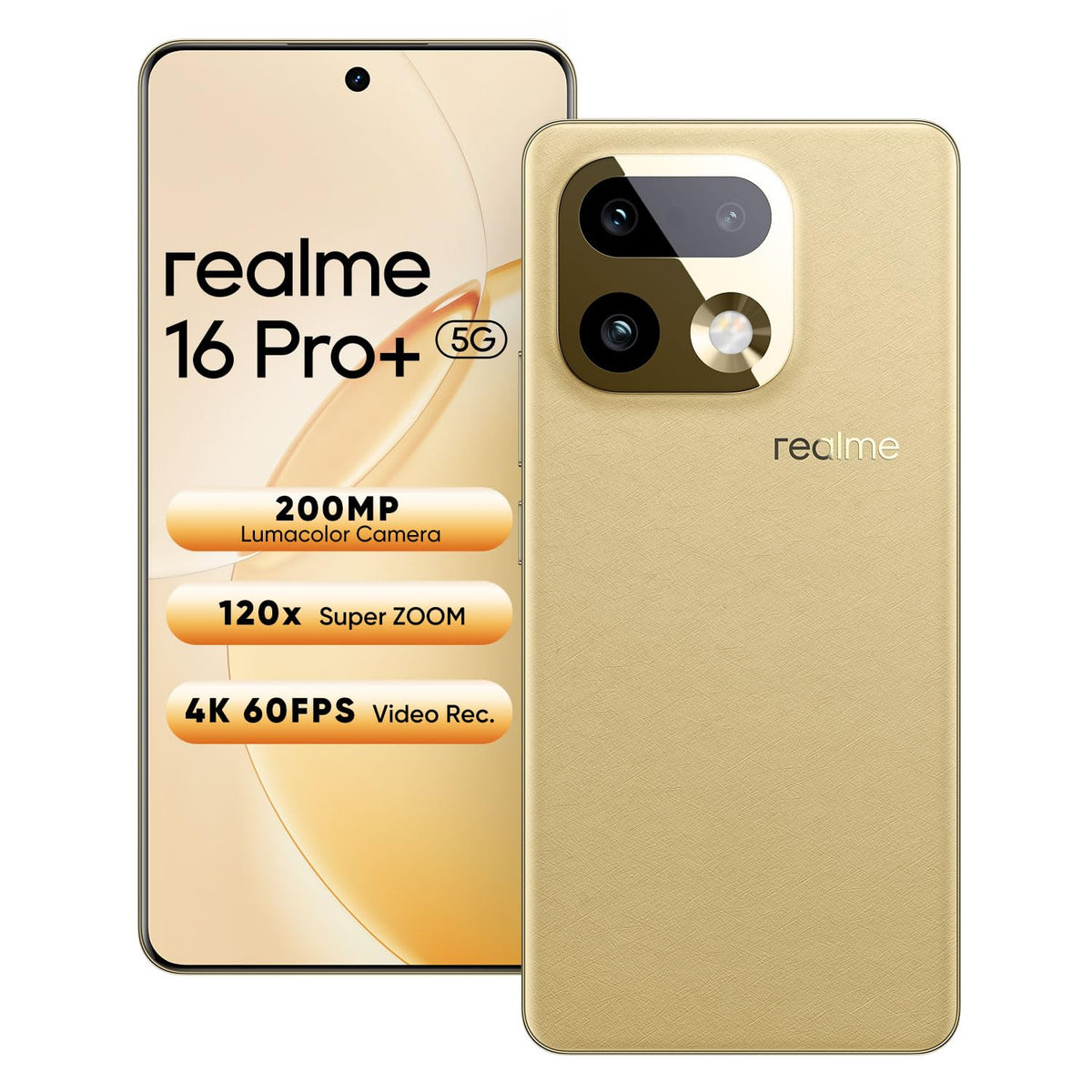 realme 16 Pro+ 5G | 8 GB | 256 GB | Master Gold - Oxygen The Digital Expert