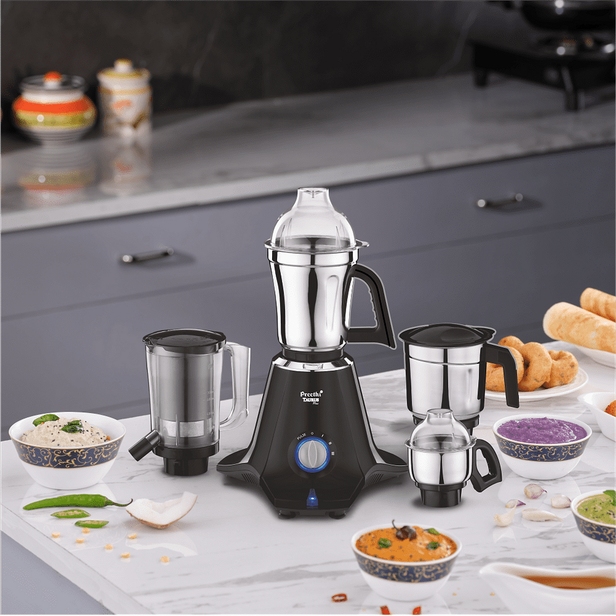 PREETHI:MIXER GRINDER:TAURUS PLUS 4J 1000W