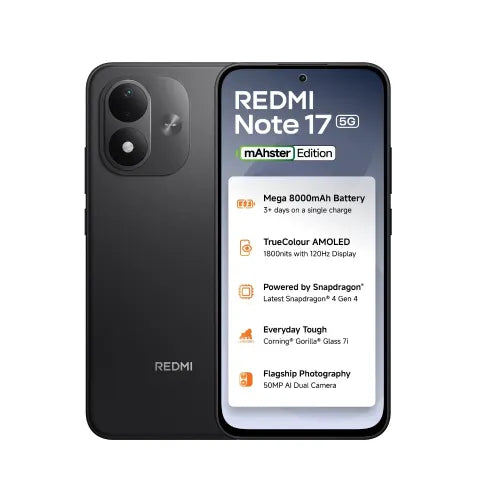 XIAOMI:SMART PHONES:REDMI NOTE 17 5G 8/128GB DARK NIGHT