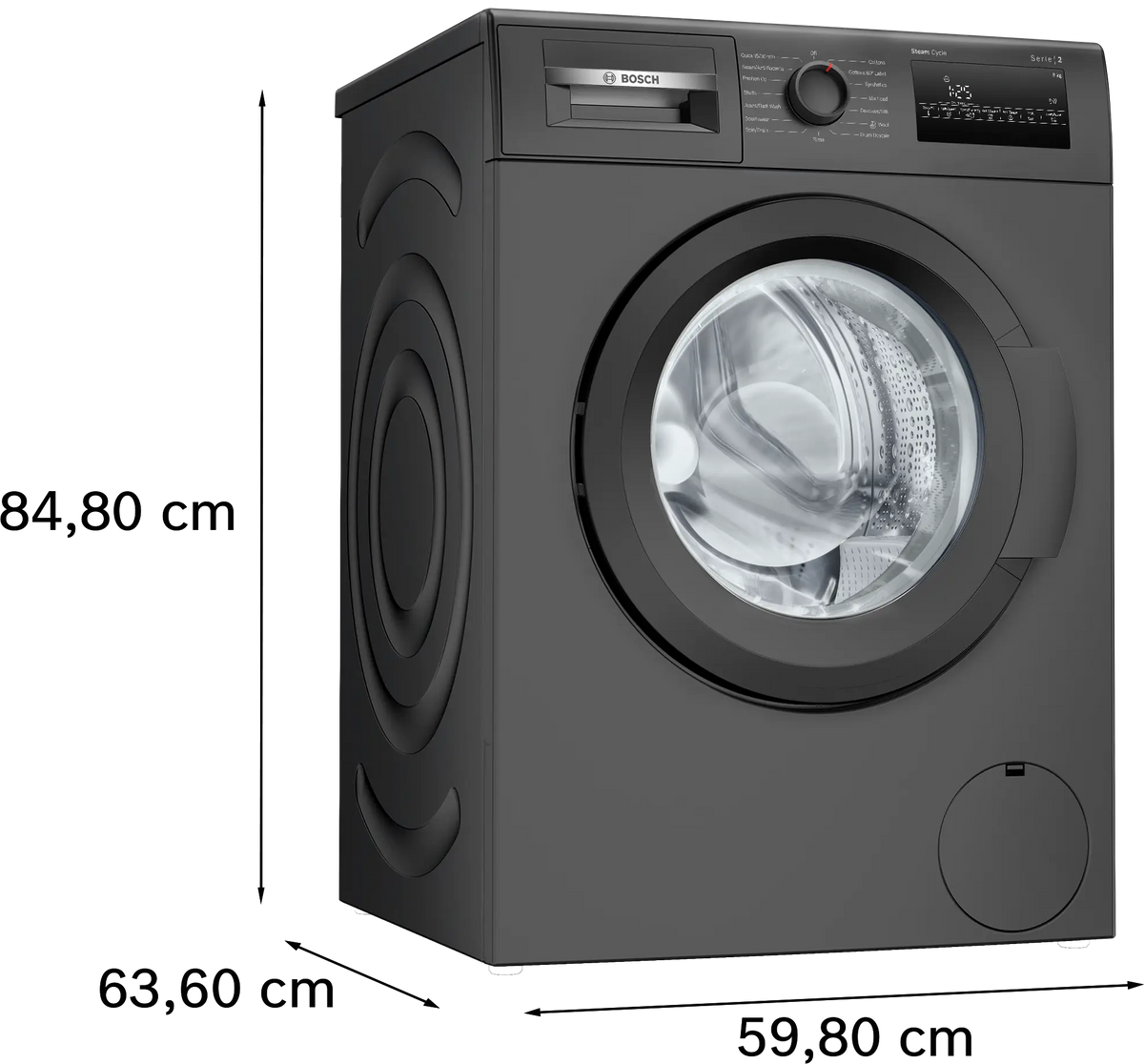 BOSCH:WASHING MACHINE:WAJ2826DIN 8.0 KG DARK LAKE