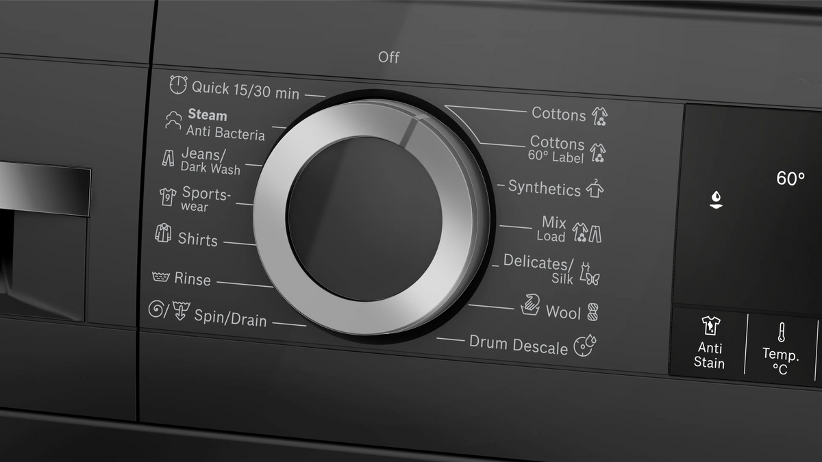 BOSCH:WASHING MACHINE:WGA12208IN 7.0 KG BLACK GREY
