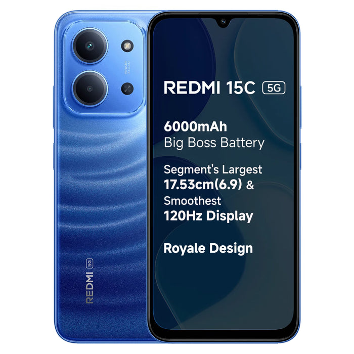 XIAOMI:SMART PHONES:REDMI 15C 6/128GB 5G MOONLIGHT BLUE (NEW)
