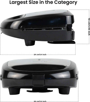 iBELL SM1301 Sandwich Maker 3 in 1, Detachable Plates for Toast, Waffle, Grill, 750W Toast, Grill, Waffle (Black)