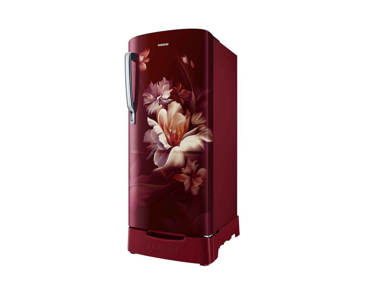 Samsung 183 L, 3 Star, Digital Inverter, Direct-Cool Single Door Refrigerator (RR20H2823RZ/NL, Midnight Blossom Red, Base Stand Drawer, Single Touch Defrost, 2026 Model)