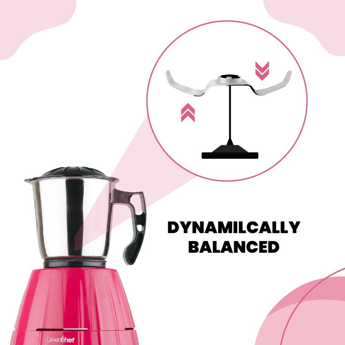 Greenchef 600 Watts 3 Jar Mixer Grinder