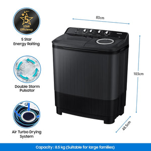 Samsung WT85B4200GD/TL 8.5KG Top Load Washing Machine Dark Grey - Oxygen The Digital Expert