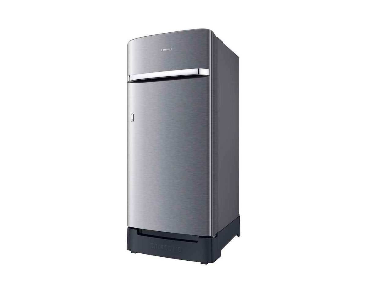 Samsung 189 L Direct Cool Single Door 5 Star Refrigerator with Base Drawer (Elegant Inox Grey, RR21H2H25S8/HL)