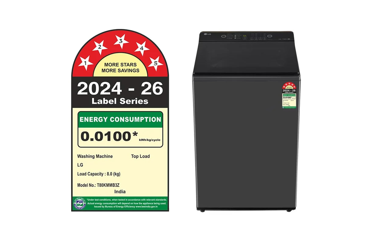 LG:WASHING MACHINE:T80KMMB3Z.ABMQEIL 8 KG MIDDLE BLACK