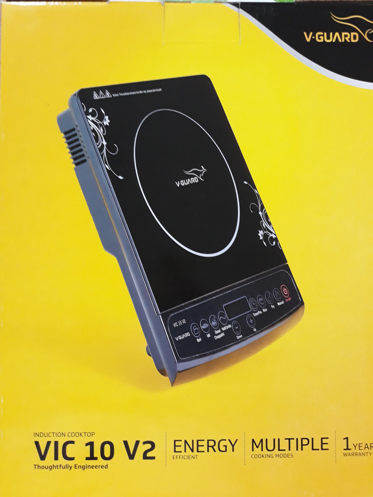 V-Guard 2000 W Induction Cooktop Push Button (Black, Vic 10 v2)