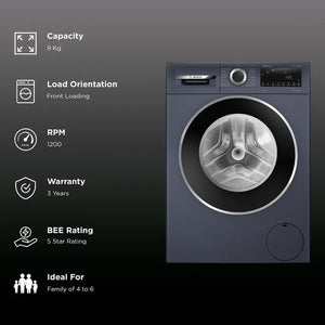 BOSCH:WASHING MACHINE:WGA1420PIN 9.0 KG DARK LAKE