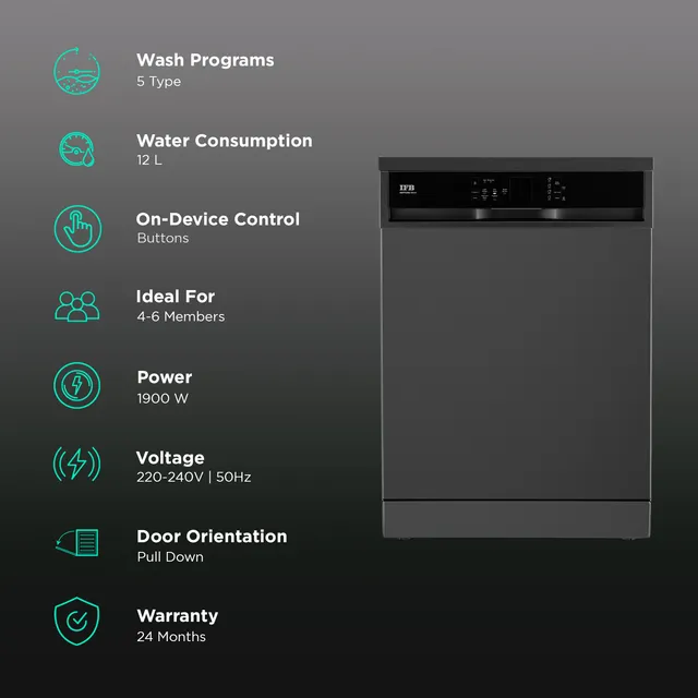 IFB:DISH WASHER:NEPTUNE VX14 14 PLACE SILVER