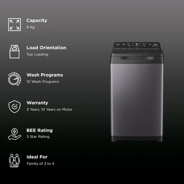 HAIER:WASHING MACHINE:HWM80-688S8:NOIDA 8.0 KG SILVER