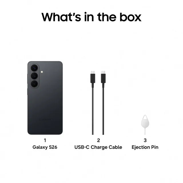 SAMSUNG:SMART PHONES:S26 12/256GB BLACK SM-S942BZKCINS (NEW)