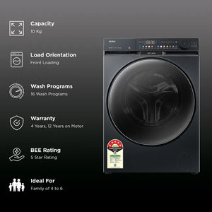 HAIER:WASHING MACHINE:HW100-DM14F9BKU1:PUNE 10 KG BLACK