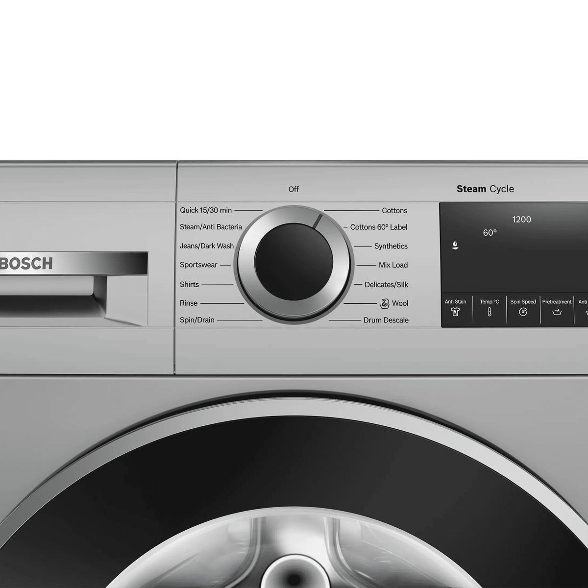 BOSCH:WASHING MACHINE:WGA1420SIN 9.0 KG SILVER