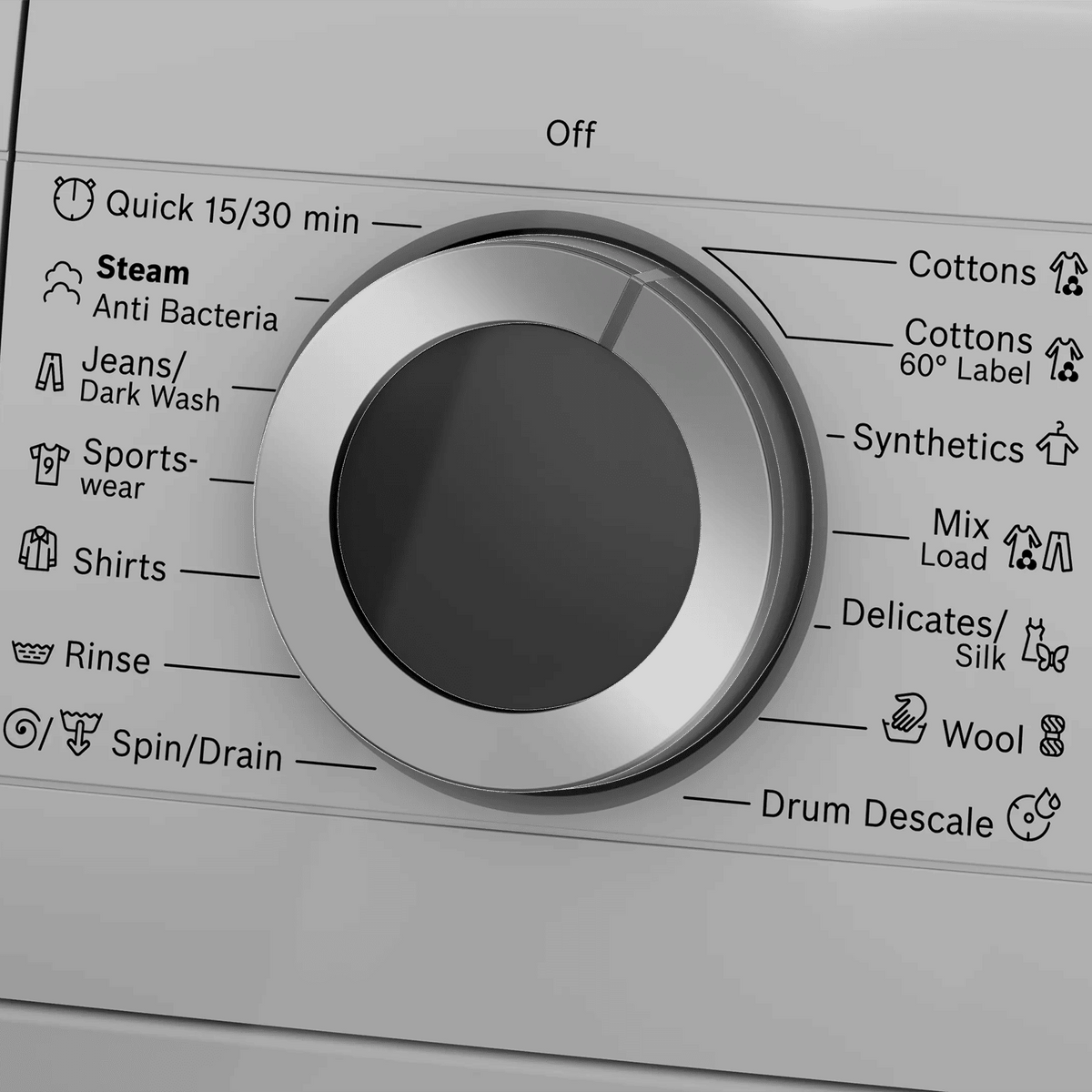 BOSCH:WASHING MACHINE:WGA1420SIN 9.0 KG SILVER