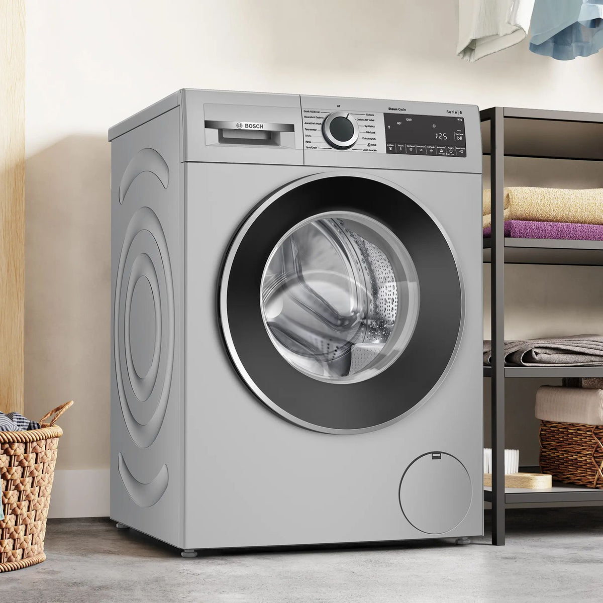BOSCH:WASHING MACHINE:WGA1420SIN 9.0 KG SILVER