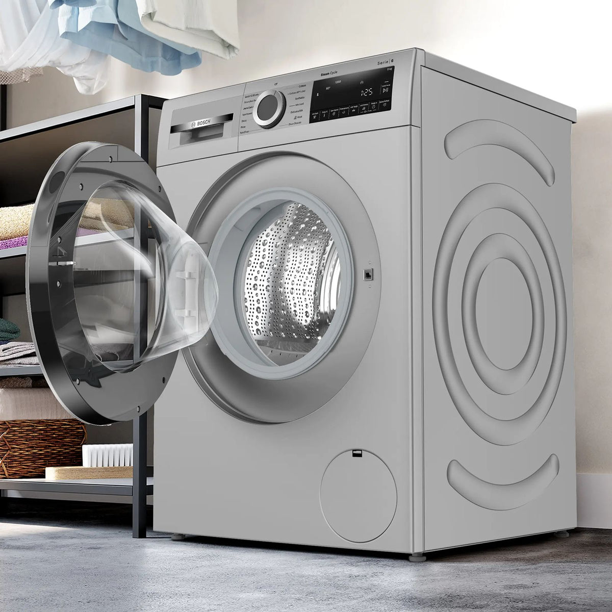 BOSCH:WASHING MACHINE:WGA1420SIN 9.0 KG SILVER