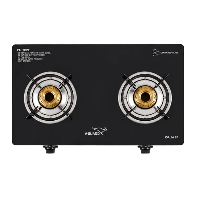 V GUARD:GAS STOVE:Idalia PRO 2B Glass Top Gas Stove